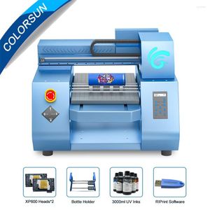 Colorsun UV Printer A3 Flatbed для XP600 Printing Machine Phone Cash Bottle Bottle Wood Acryl Metal