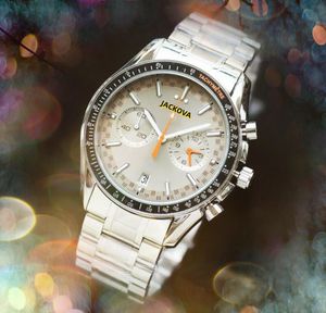 High-end Super Big Moon Space Automatic Date Män tittar på lyxmode full rostfritt stål band kvarts rörelse klocka president kedja armband armbandsur gåvor