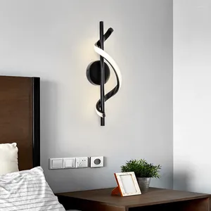 Vägglampa Modern LED Dimning Sconce Light S-Curve Design Aisle Corridor Living Room Bakgrund Badside
