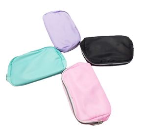 3pcs Cosmetic Bags Women Men Nylon Plain Large Capacity Waterproof Protable Makeup Bag Mix Color