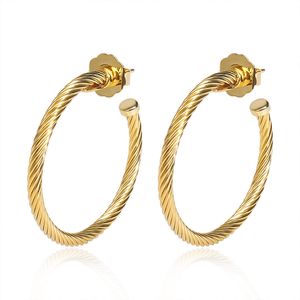 DY Orecchini a bottone con gioielli firmati per donna uomo moda di lusso Gancio intrecciato in argento 925 con ago placcato oro 18k Orecchini da sposa Gwholesaleift