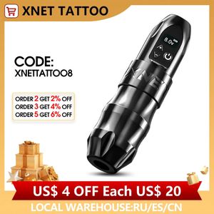 Tattoo Machine XNET Titan Wireless Tattoo Machine Rotary Battery Pen Strong Coreless Motor LCD Digital Display for Artist Body Permanent Makeup 231115
