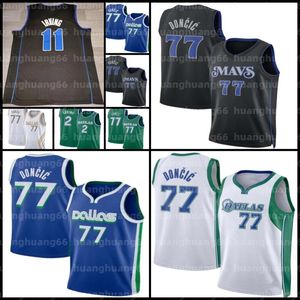 Kyrie Irving Dalla Maverick Luka Doncic Jersey Basketball 2 77 City Fans Shirt Green White 11