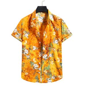 Men's Casual Shirts Plus Size Mens Hawaiian Shirt Summer Fashion Flower Harajuku Short Sleeve Maillot France 2023