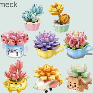 Blocks Ideas Succulents Bonsai Flowers Plant Model MOC Building Blocks Kits Toys For Children Friends Succulents Educational Toy 10309