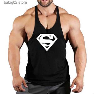 Erkek Tank Tops 2022 Yeni Erkek Pamuk Tank Tops Kaptan Gömlek Spor Salonu Fitness Yelek Kolsuz Erkek Kırışkan Vücut Geliştirme Spor Adam Egzersiz Kıyafetleri T230417