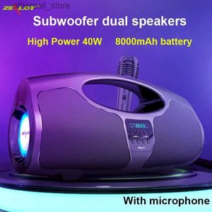 Cep Telefonu Hoparlörleri Zealot P1 40W Güçlü Bluetooth Boombox Bilgisayar Hoparlörleri Taşınabilir Kablosuz Stereo Subwoofer Bass Hoparlör FM Radyo Karaoke Q231117