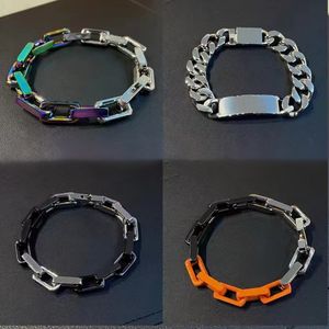 New fashion brand bracelet Stainless steel designer bamboo knot quenched bracelet vintage Cuban chain hip-hop couple series color match