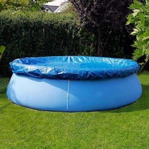 Stor storlek simning pool täcker tygfäste pool täcker uppblåsbar simning damm blöja runda pe för utomhus trädgård240y