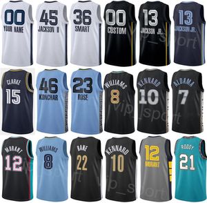 Drucken Männer Frau Stadt Basketball Jaren Jackson Jr Jersey 13 David Roddy 21 Steven Adams 4 Derrick Rose 23 Marcus Smart 36 Ziaire Williams 8 Verdienter individueller Name