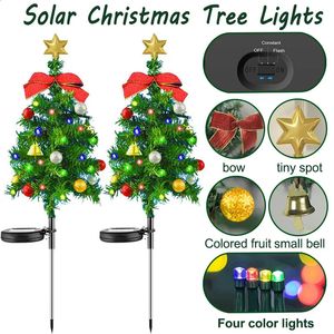 Garden Decorations Solar Christmas Tree Decor Lights Outdoors Lawn Landscape Lamps Power Candy Cane Light Yard Stake Pathway 231116