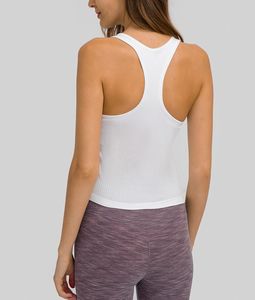 Lu-140 Racerback Vest Ebb to Street Tank Yoga Roupfits Sports Top com sutiã acolchoado de alta resistência à prova de choque de ginástica de ginástica de ginástica feminina