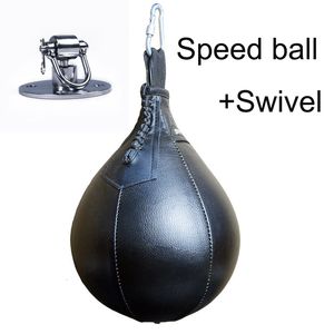 Stansbollar En uppsättning boxning päronform pu hastighet boll svivel stanspåse stansning boxeo hastighet väska stans fitness träning boll gym övning 230417