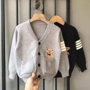 2023childrens Pure Cotton Round Neck Sweatshirt Autumn Boys and Girls Loose Thin Sweater Fashion kids Long Sleeve Top hoodie 100-140cm mm8