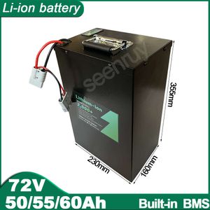 72V 50AH 55AH 60AH Li-Ion mit Ladegerät Lithium-Polymer-Akku, perfekt für Fahrrad, E-Bike, Motorrad, Elektroroller