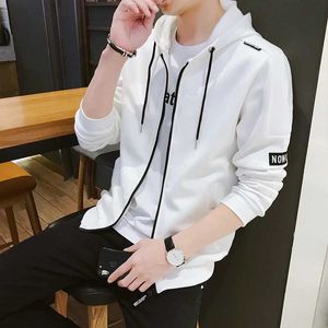 Herrtröjor tröjor korea stil vita tröjor män hoodies argyle hoodies klänning huva homme dragkedja streetwear hip hop kläder manlig överdimensionerad 4xl j231116