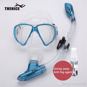 THENICE New Dry Diving Mask Snorkel Glasses Breathing Tube With Solid State Anti-fogging Agent Silicone Swimming Equipment242N