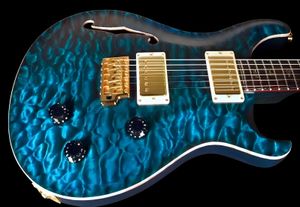 Custom 22 Private Stock Brazilian LTD Blue Qulit Maple Top Semi Holllow Body Electric guitar 258