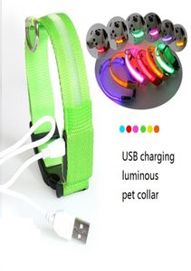 LED PET COLLAR USB充電式LED DOGカラーナイトフラッシュパピーナイロンカラーとUSBケーブル充電6658189