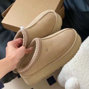 Tasman Tazz Chinelo Designer Boot Luxo Mens Mulheres Neve Mini Tornozelo Curto Eiderdown Couro Plataforma de Inverno Botas Castanha Cinza Preto Branco Senhoras Meninas UGGsityi