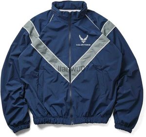 Jaquetas masculinas Força Aérea dos EUA IPTU Nylon PT Aptidão Física Jaqueta de Treinamento Azul Equipe Correndo Terno Windbreaker J231117