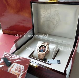 Super U1F Factory Mens Watch Cal.324 Movimento Automático 40mm Rose Gold Chocolate Dial Clássico 5711 Relógios Transparente Mergulho Relógios de Pulso Caixa Original