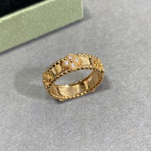 Anéis de banda de alta qualidade trevos anel trevo caleidoscópio anel moda marca festa favor clássico luxo jóias
