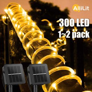 LED Strings 32m/22M/12M/7M Rope Strip Light Solar LED IP65 Waterproof Tube Fairy Light Strings Outdoor Garden Christmas Garland Decor P230414