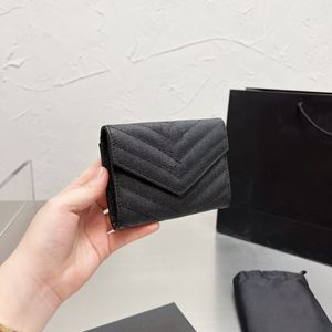 Damen-Designer-Geldbörsen, Patchwork-Abdeckung, Münzgeldbörse, Blumenbrief, kurzer Kartenhalter, hochwertiges Lackleder, Damenmode, kleine Clutch-Tasche mit Box