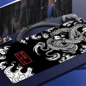 Mouse Pads Wrist Rests Large Mouse Pad Chinese Dragon Gaming Accessories HD Print Office Computer Keyboard Mousepad XXL PC Gamer Laptop Desk Mat 100x50 YQ231117