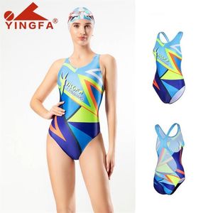 Ternos de uma peça Yingfa Swimsuit Mulheres Slim e Sexy 2021 Swimwear Profissional Competitivo Siamese Triangle249M