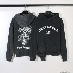 Designer hoodie herrar tröjor mode streetwear saint x fxg co br ed goethe brev hoodie mäns tvättade gamla lösa tröja kvinnors huva