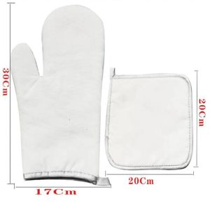 5Sets sublimering Diy White Blank Canvas Bakeware Oven Mitts For Kitchen Cooking Bak BJ