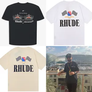 Rhude Tee Men's T-shirts Designer Rhude Angel With Gods Hjälp överdimensionerade skjortor Lyxvarumärke Fashion Shirt för män Casual Mens Short Sleeve Tees Cotton Tshirt