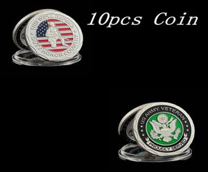 10PCS US Veteran Coin Craft weteran armii Proud służył temu we039ll broniące obowiązek honor country dzień srebrny plated wyzwanie 9526316