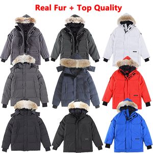 14 ألوان مصمم ملابس أعلى جودة كندا G08 G29 Parka Wyndham Wolf Fur Fur Mens Down Scedition Womens Winter Parkys Ladys Coat مع شارة XS-XXL