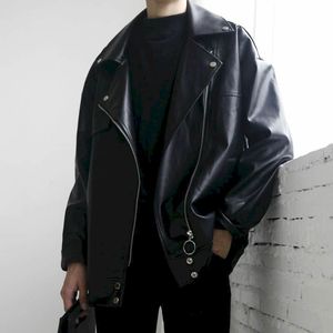 Men's Jackets Motorcycle leather men women Korean loose oversize jacket youth short jacket couple street fashion cool clothing hiphop outwear 230417