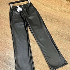 Designer Maternity Bottoms leather pants women Long chaparejos black pants patent trousers soft comfortable winter warm trousers szie SML