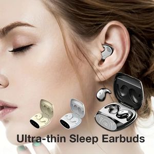 Cep Telefonu Kulaklıklar Görünmez Uyku Kablosuz Kulaklık TWS Bluetooth 5 3 Kulaklık Gizli Kulaklıklar IPX5 Su geçirmez gürültü azaltma spor kulaklığı 231117