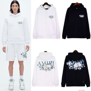 Tasarımcı Hoodies Moda Erkekler Sweatshirt Sokak Giyim Trend Markası Amires Çiçek Emir Logo Baskı Gevşek Rahat Yüksek Kaliteli Hoodie Sweater Erkek Kadın