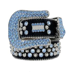 Bb Simon Belts Top Quality Luxury Designer Belt Designer Belt Belts For Men Women Shiny Diamond Belt Black On Black Blue Multicolour With Bling Rhinestones As Gift AAA