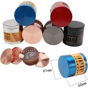 Abacus Smoking Herb Grinders Wood and Metal Combination Tobacco Shredder Hand Mechanical Grinder 60mm Smoke Accessories