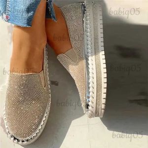 Kleid Schuhe Kristall Turnschuhe Damen Schuhe 2023 Wohnungen Strass Bling Nähen Plattform Loafers Luxus Casual Bequeme Weibliche T231117