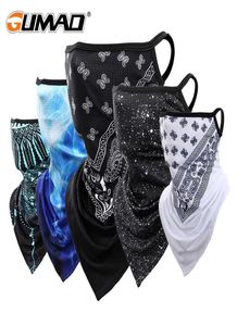 Ciclismo Caps Máscaras de Seda Gelo Esportes Bandana Máscaras Triângulo Cobertura Facial Cool Máscara de Esqui Ciclismo Correndo Caminhadas Tubo Cachecol Pescoço Gaite8211415