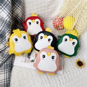 漫画ペンギンチルドレンコイン財布かわいい子供PUレザーショルダーバッグポータブルトラベルボーイズガールズスモールクロスボディバッグハンドバッグ