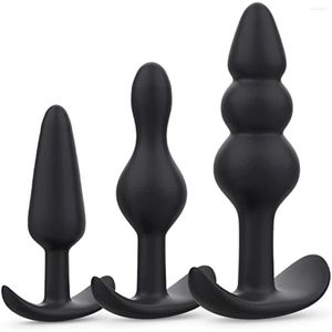 Секс -игрушки для паров Buplug Pack из 3 анальных заглушек Силиконовый тренер, набор от начинающих до Advanced Player Plug