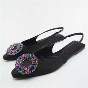 Sandálias nxy Summer Black Flats Shoppers Women Women Cute Fashion Shiny Fashion Slingback Shoes Casual Plus Size Sandal 230406