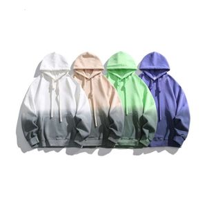 Designer Luxury Chaopai Classic Gradual color contrast comfortable casual long-sleeved hooded sweater for men and women