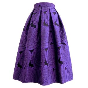 Gonne Primavera Autunno Vintage Elegante Fata Stampa floreale Estetica y2k Gonna lunga longuette a pieghe rosa viola Dropship all'ingrosso 230417