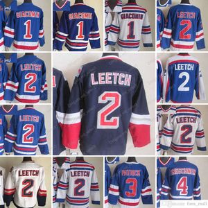 Filme CCM Vintage Ice hockey''nHl'' 1 Eddie Giacomin Jerseys 2 Brian Leetch 3 James Patrick 4 Ron Greschner 77 Phil Esposito Homens Bordados Jersey